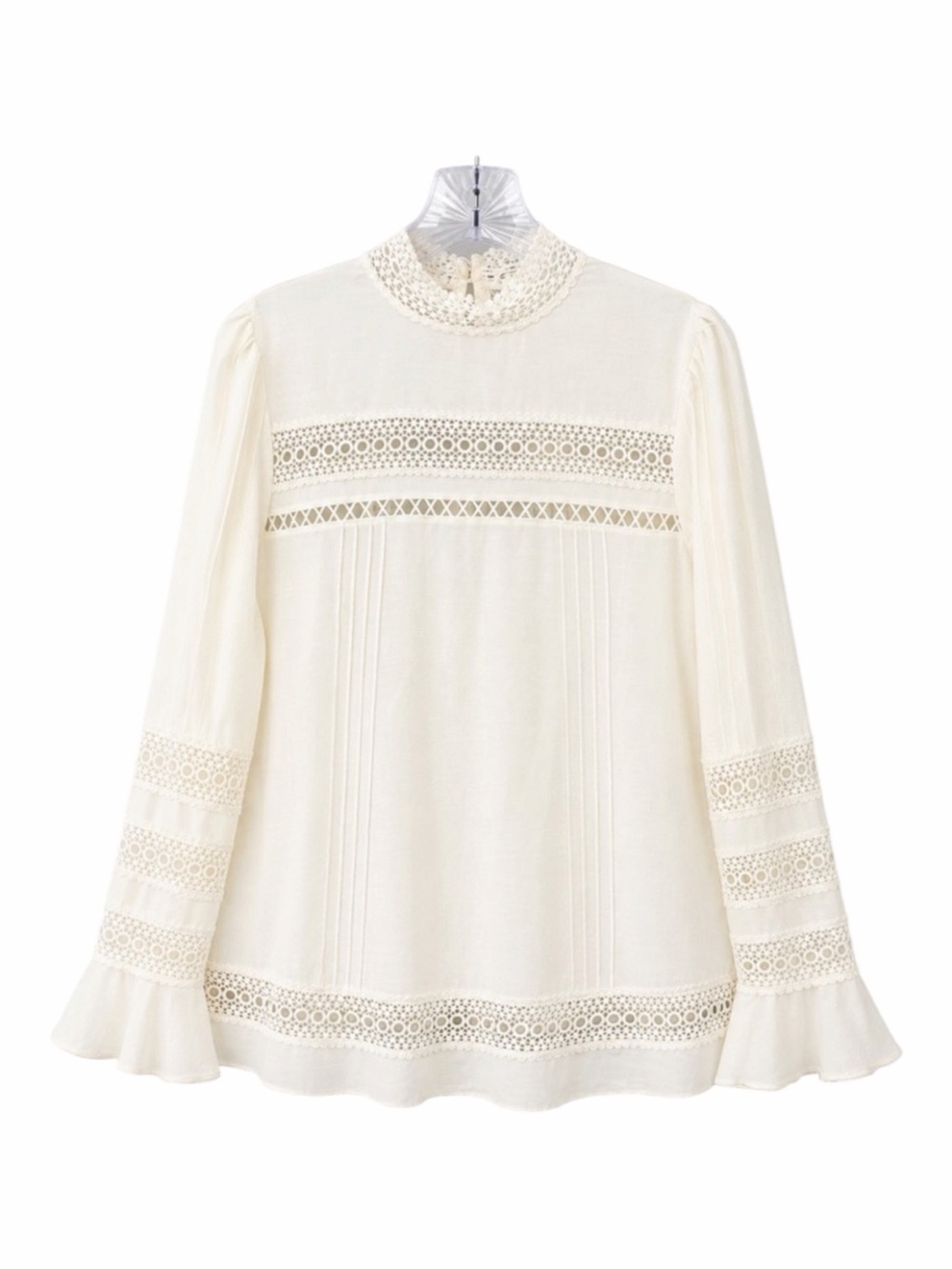 Nicholas High Neck Lace Blouse Silk Cotton Regencycore Victorian Romantic 4